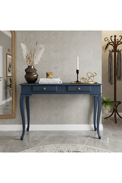 Wooding Mobilya 110 Cm Masif Lükens Koyu Mavi Dresuar