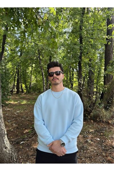 Butik Erkek Oversize Bisiklet Yaka Geniş Kesim Sweatshirt