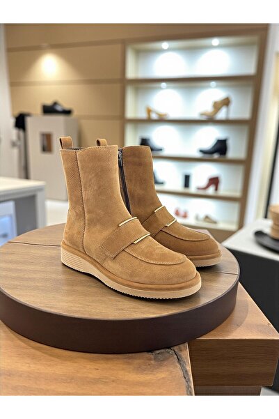 Mammamia Eforia Rachel R25-502 Tan Color Genuine Leather Full Orthopedic Women's Boots