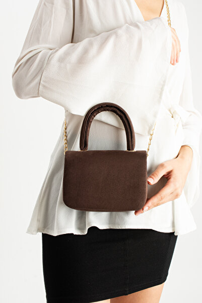 Butik Tacca Jamil Model Suede Women's Hand and Shoulder Bag