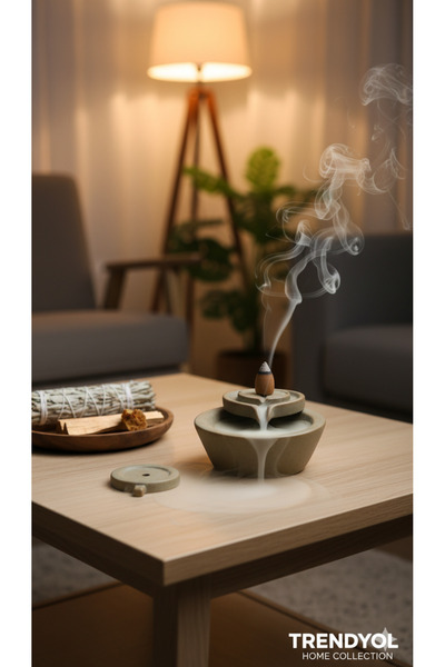 Aruz SERAMİK TAS AROMATERAPİ GERİ AKIŞLI TÜTSÜLÜK – BEJ