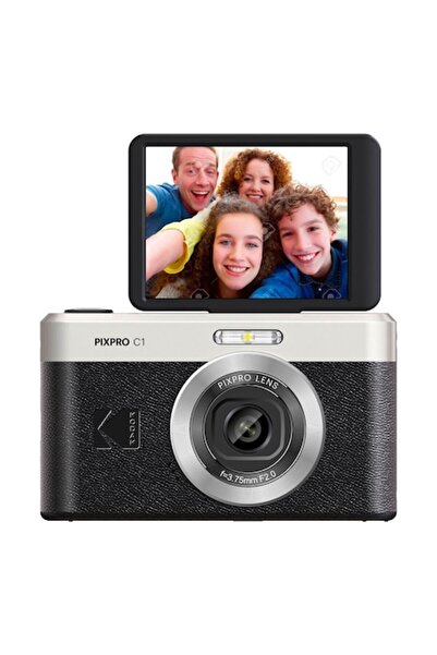 Kodak PIXPRO C1 Compact Camera, 13 MP, 4x Zoom, Vlogging, Full HD, Black