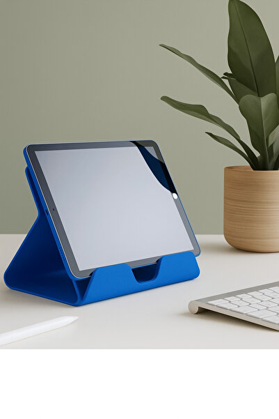 3DAKSESUAR Modern Şık Tasarım Tablet, iPad Standı - Tutucu Açık Mavi