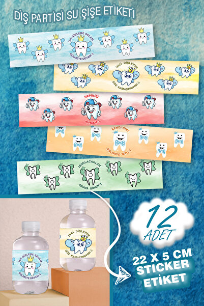 karanca parti süs İlk Diş Partisi Su Şişesi Etiketi Sargısı Diş Buğdayı İlk D...