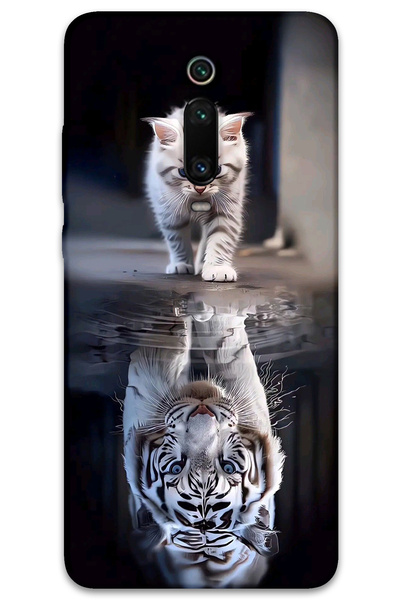MRCİLETİSİM غطاء خلفي لهاتف Xiaomi Mi 9T بنمط HD مطبوع - انعكاس القطط