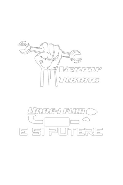 Oracal Set of 2 stickers, tuning vericu and where there's smoke there's power, 25cm, white