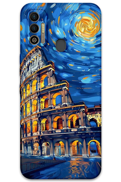 MRCİLETİSİM غطاء خلفي لهاتف Tecno Spark 7T بنمط HD مطبوع - فن روما