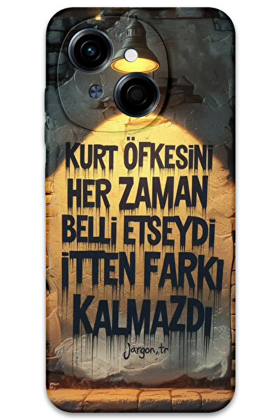 MRCİLETİSİM غطاء خلفي لهاتف Tecno Spark Go 1 2025 بنمط HD مطبوع - غضب الذئب