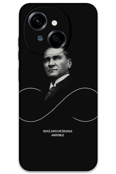 MRCİLETİSİM غطاء خلفي لهاتف Tecno Spark Go 1 2025 بنمط HD مطبوع - أتاتورك إنف...