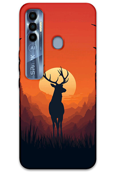 MRCİLETİSİM غطاء خلفي لهاتف تكنو سبارك 7 برو بنمط HD مطبوع - غزال