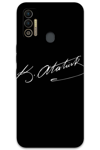 MRCİLETİSİM غطاء خلفي لهاتف Tecno Spark 7T بنمط HD مطبوع - توقيع أتاتورك
