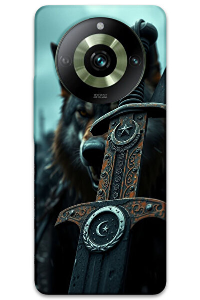 MRCİLETİSİM غطاء خلفي لهاتف Realme 11 Pro Plus بنمط HD مطبوع - سيف نجمة القمر