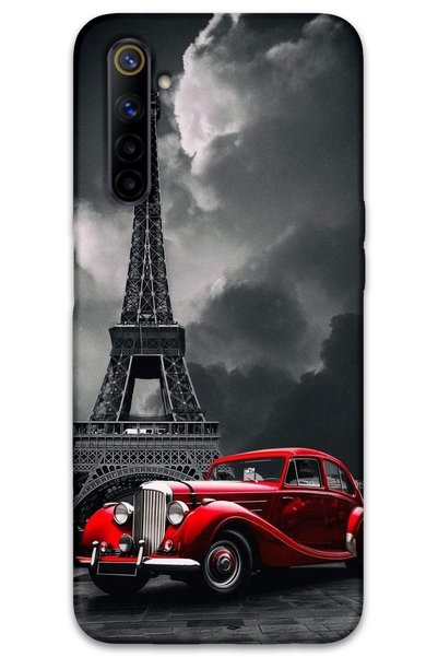 MRCİLETİSİM غطاء خلفي لهاتف Realme 6 بنمط HD مطبوع - Cool Eiffel