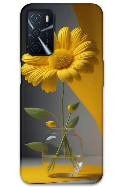 MRCİLETİSİM غطاء خلفي لهاتف اوبو A16 بنمط HD مطبوع - زهرة الفانوس