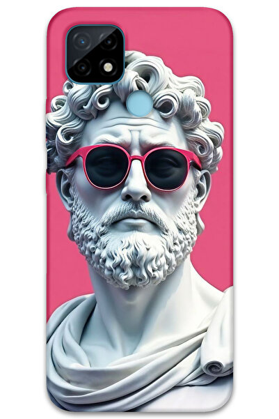 MRCİLETİSİM غطاء خلفي مطبوع لهاتف Realme C21 HD - تمثال