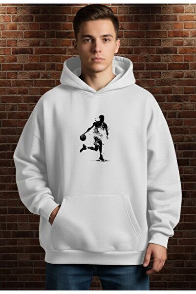 REBRAND Printed Unisex Sweatshirt Oversized Hoodie Hooded Thick 3 Yarn