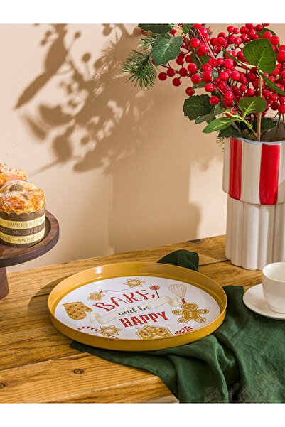 LC Waikiki Sparkling Choices from Shining Store | Cookies Printed Round Tray 24 cm