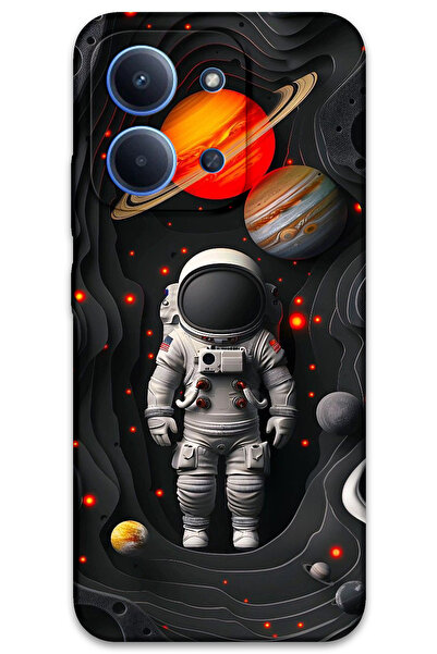 MRCİLETİSİM غطاء خلفي لهاتف Xiaomi Redmi 15C 5G بنمط HD مطبوع - كواكب رواد ال...