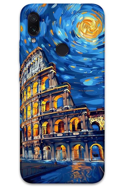 MRCİLETİSİM غطاء خلفي لهاتف Xiaomi Redmi Note 7 بنمط HD مطبوع - Art Roma