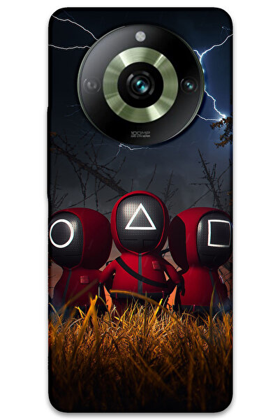MRCİLETİSİM غطاء خلفي لهاتف Realme 11 Pro Plus بنمط HD مطبوع - لعبة الحبار مي...