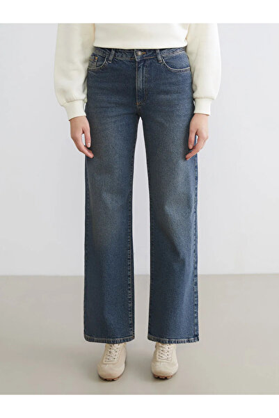 LC Waikiki LCW Jeans Indigo Wideleg Kadın Jean Pantolon