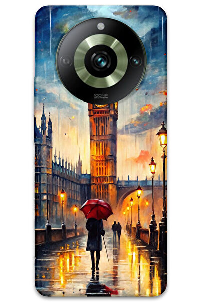 MRCİLETİSİM غطاء خلفي لهاتف Realme 11 Pro Plus بنمط HD مطبوع - برج الساعة