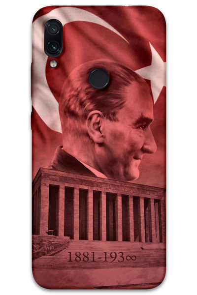 MRCİLETİSİM غطاء خلفي لهاتف Xiaomi Redmi Note 7 بنمط HD مطبوع - أتاتورك أناميكابير