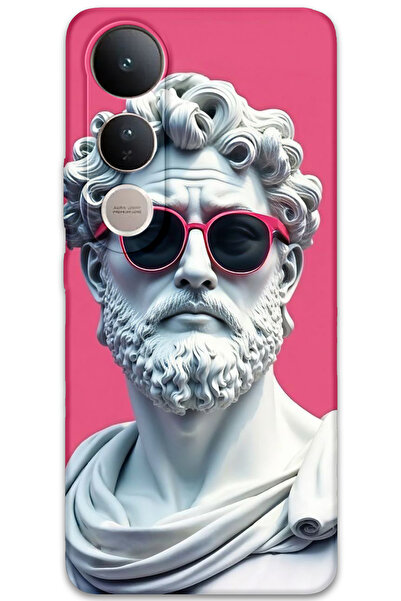 MRCİLETİSİM غطاء خلفي لهاتف Vivo V50 Lite 4G بنمط HD مطبوع - تمثال