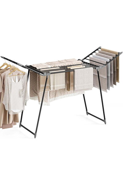 unbranded رف تجفيف الملابس - رف غسيل كبير مجنح قابل للطي، 68.9 × 23.6 × 41.3 ...