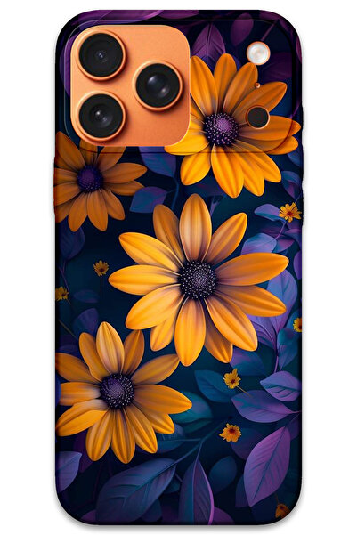 MRCİLETİSİM غطاء خلفي لهاتف iPhone 17 Pro Max بنمط HD مطبوع - زهرة صفراء