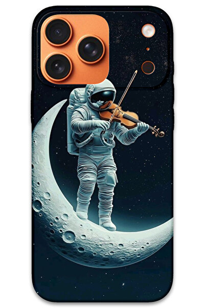 MRCİLETİSİM غطاء خلفي لهاتف iPhone 17 Pro Max بنمط HD مطبوع - كمان رائد الفضاء