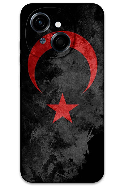 MRCİLETİSİM غطاء خلفي لهاتف تكنو سبارك جو 1 2025 بنمط HD مطبوع - علم أسود