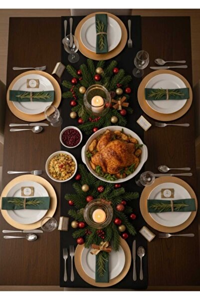 PİKKO HOME 40*200 cm Velvet Textured Seamless Black Runner(Yb)