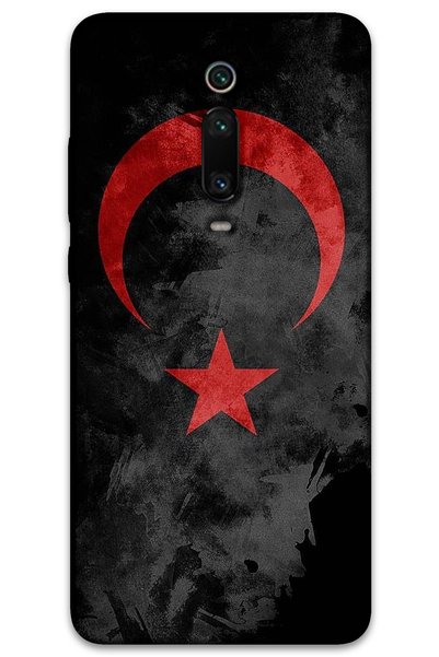 MRCİLETİSİM غطاء خلفي لهاتف Xiaomi Mi 9T بنمط HD مطبوع - علم أسود