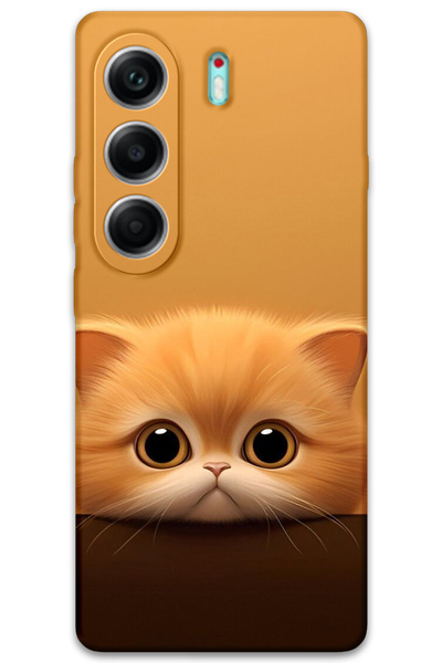 MRCİLETİSİM غطاء خلفي لهاتف تكنو كامون 40 برو بنمط HD مطبوع - قطة صفراء