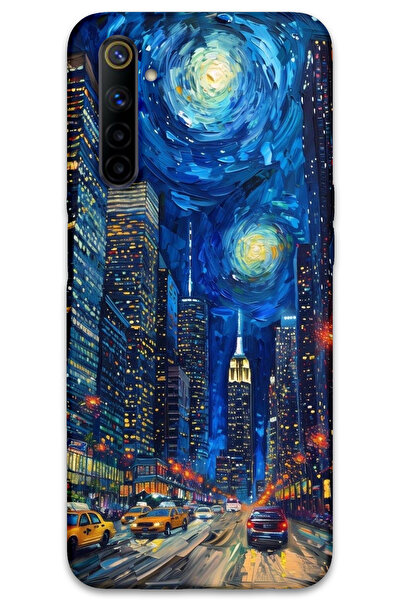 MRCİLETİSİM غطاء خلفي لهاتف Realme 6 بنمط HD مطبوع - شارع الفن