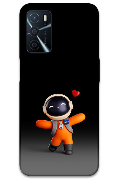 MRCİLETİSİM غطاء خلفي لهاتف اوبو A55 بنمط HD مطبوع - قلب رائد الفضاء