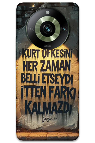 MRCİLETİSİM غطاء خلفي لهاتف Realme 11 Pro Plus بنمط HD مطبوع - غضب الذئب