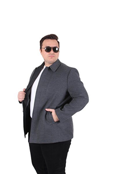 MocGrande Men's Plus Size Cashmere Coat 103008 Fume