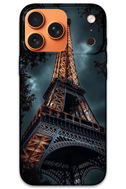 MRCİLETİSİM غطاء خلفي لهاتف iPhone 17 Pro Max بنمط HD مطبوع - برج ايفل