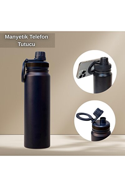 Kale Termos Paslanmaz Çelik Termos 780 ml-Manyetik Telefon Tutuculu