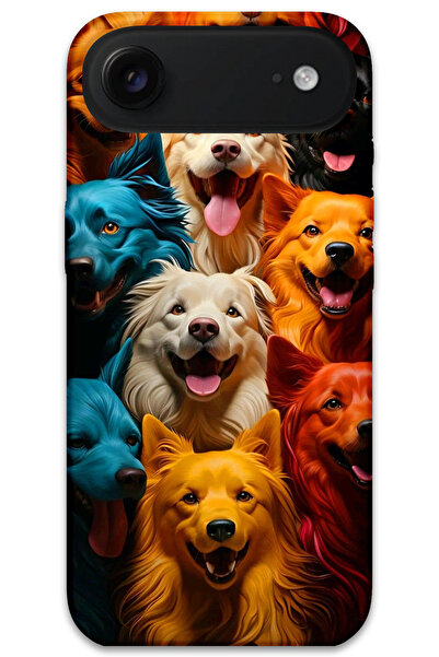 MRCİLETİSİM غطاء خلفي لهاتف iPhone 17 Air Pattern مطبوع - كلاب ملونة