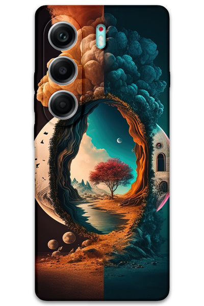 MRCİLETİSİM غطاء خلفي لهاتف تكنو كامون 40 4G بنمط عالي الدقة مطبوع - ليلة القمر