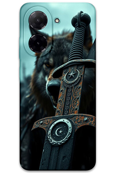 MRCİLETİSİM غطاء خلفي لهاتف Xiaomi Redmi A5 4G بنمط HD مطبوع - سيف نجمة القمر