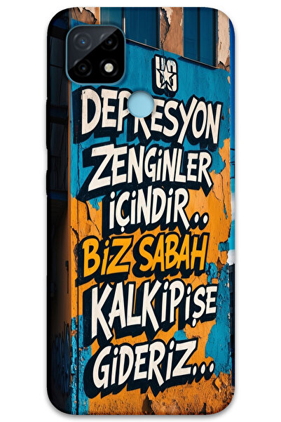 MRCİLETİSİM غطاء خلفي لهاتف Realme C21 بنمط HD مطبوع -