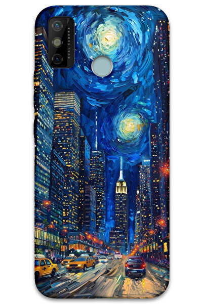 MRCİLETİSİM غطاء خلفي لهاتف Tecno Spark 6 Go بنمط HD مطبوع - شارع الفن