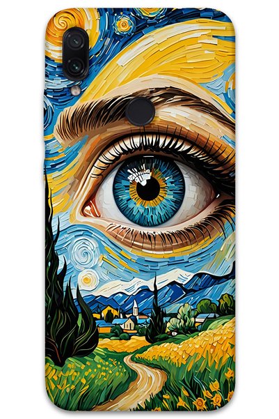 MRCİLETİSİM غطاء خلفي لهاتف Xiaomi Redmi Note 7 بنمط HD مطبوع - Art Eye