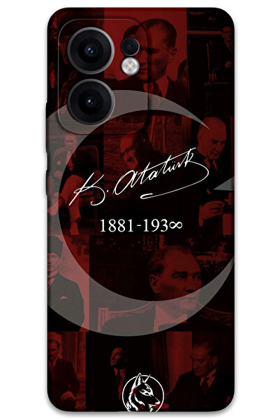 MRCİLETİSİM Oppo Reno 13F 5G Kılıf HD Desen Baskılı Arka Kapak - Atatürk Ayyı...