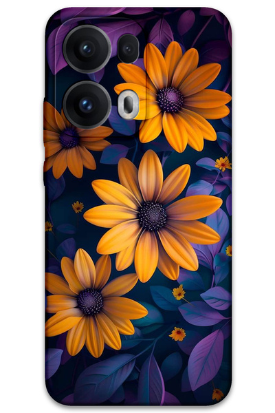 MRCİLETİSİM غطاء خلفي لهاتف اوبو رينو 13 برو 5G بنمط HD مطبوع - زهرة صفراء