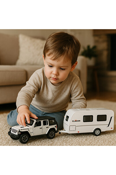 Bebelul Off-road car with caravan lights sounds white 1:32